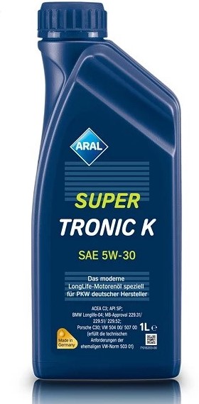 ARAL 15F475 SuperTronic K 5W-30 VW 504.00507.00 ACEA C3 API SP 1 л масло моторное