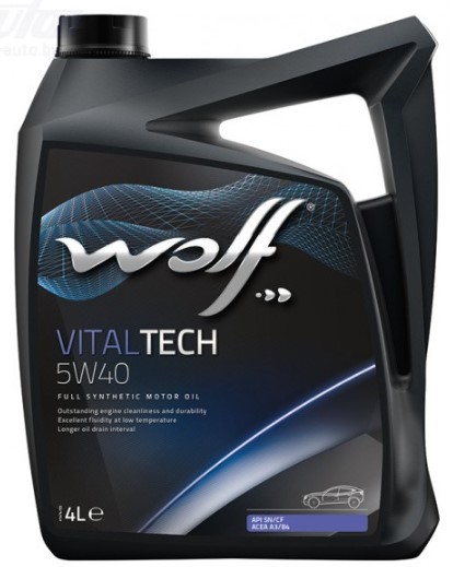 WOLF VITALTECH 5W-40 ACEA A3B4 API CFSN BMW LL-01 MB 2293 VW 50500 4 л моторное масло (PN 8311192)