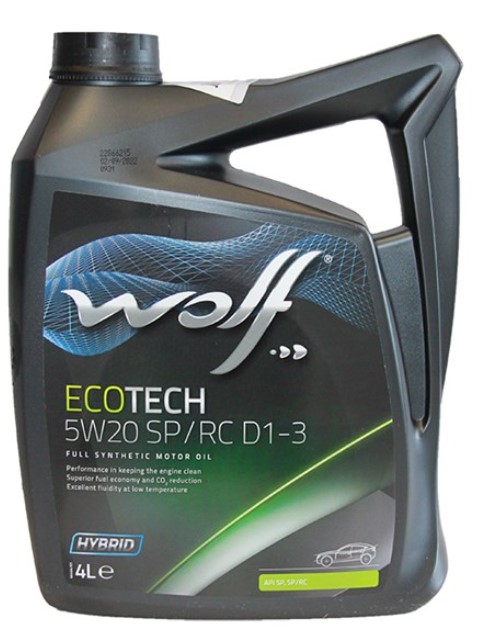 WOLF ECOTECH 5W-20 SPRC D1-3 ILSAC GF-6A 4 л моторное масло (PN 1050525)