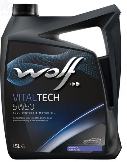 WOLF VITALTECH 5W-50 ACEA A3B4 API SNCF BMW LL01 MB 2293 VW 5010150500 5 л моторное масло (PN 8314728)