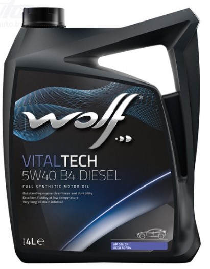 WOLF VITALTECH 5W-40 B4 DIESEL ACEA A3B4 API SNCF BMB 2293 RN0710 4 л масло моторное (PN 8334009)