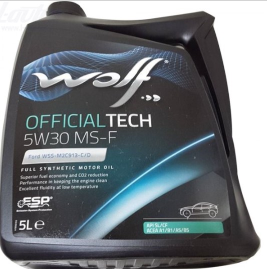 WOLF OFFICIALTECH 5W-30 MS-F ACEA A1B1-12 A5B5 API SLCF 5 л моторное масло (PN 8308819)