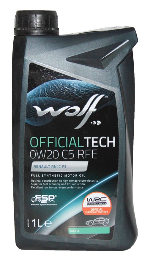 WOLF OFFICIALTECH 0W-20 C5 RFE 1 л масло моторное (PN 1042488)