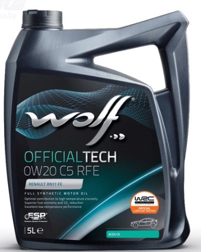 WOLF OfficialTech 0W-20 C5 RFE 5 л масло моторное (PN 1042489)