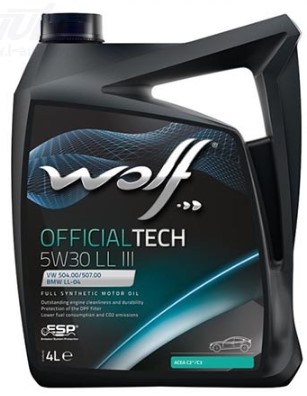 WOLF OFFICIALTECH 5W-30 C3 LL III ACEA C3 API SN Plus VW 504.00507.00 4 л моторное масло (PN 1048180)