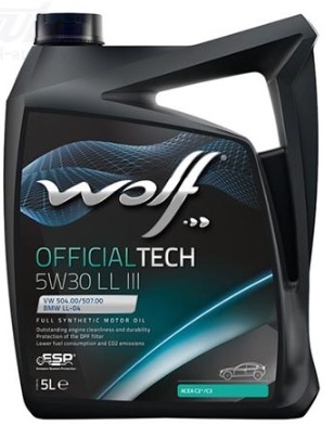 WOLF OFFICIALTECH 5W-30 C3 LL III ACEA C3 API SN Plus VW 504.00507.00 5 л моторное масло (PN 1048181)