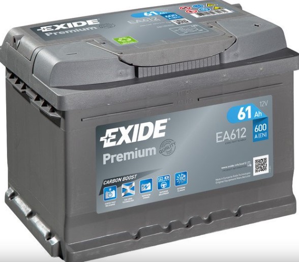 Exide Premium EA612 (61 А·ч) 600 А (EN), полярность: обратная