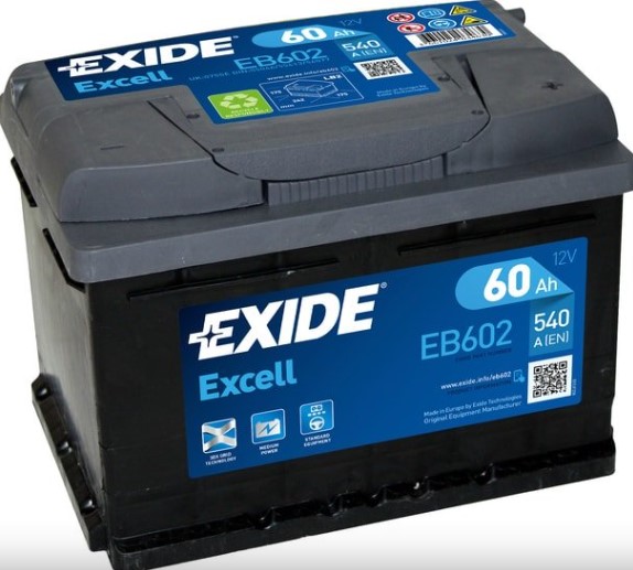 Exide Excell EB602 (60 А·ч) 540 А (EN), полярность: обратная