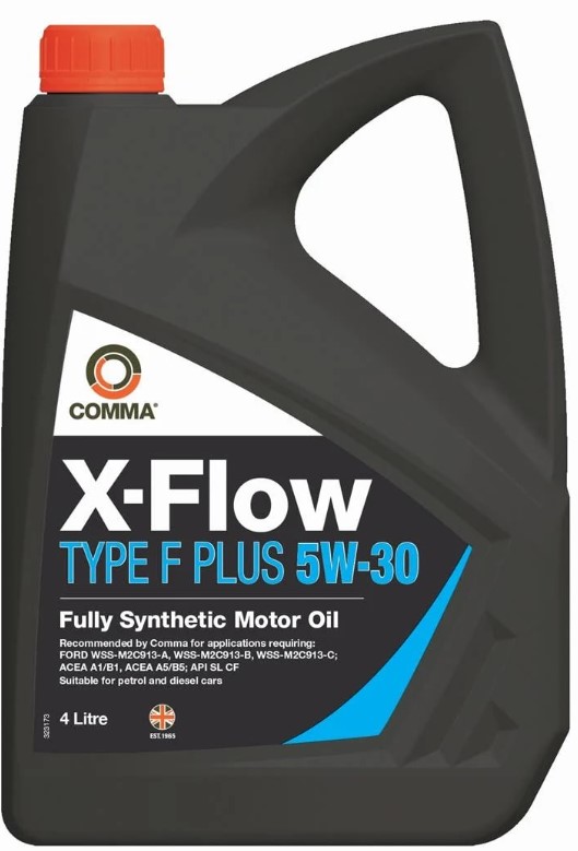 Масло моторное синтетическое COMMA X-FLOW TYPE F PLUS 5W30, 4л., API SLCF, ACEA A5B5,