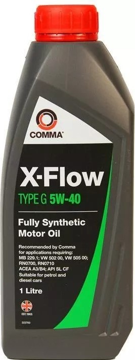 COMMA X-FLOW TYPE G 5W40, 1л., API SNCF, ACEA A3B4,