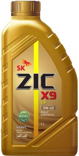 ZIC X9 LS DIESEL 5W40 (1L) масло мотор.!синт.API SN,ACEA,C3,MB 229.51,VW 505.00/505.01,GM dexos2